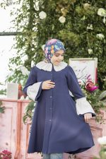 مانتو نوجوان پرنیان سورمه ای