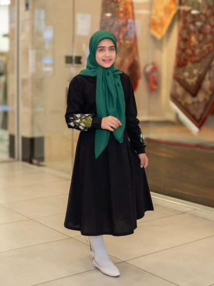 پیراهن گلبهار دخترانه نوجوان مشکی