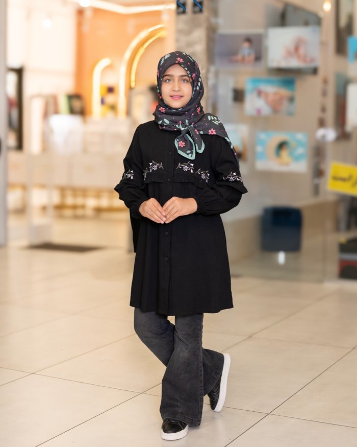 تونیک بنفشه مشکی دخترانه
