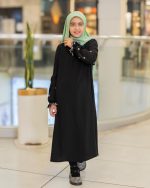 عبا دخترانه نیلوفر مشکی