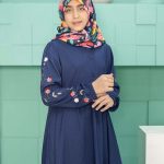 پیراهن عبایی دخترانه قاصدک رنگ جین