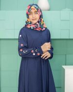 پیراهن عبایی دخترانه قاصدک رنگ جین